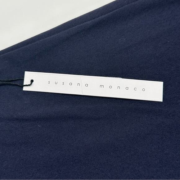 NWT | Susana Monaco | Gathered Shoulder Flare Dress | Black | Small - Picture 6 of 10